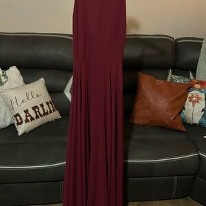 Lulu's Red Chiffon Dress with beautiful back design